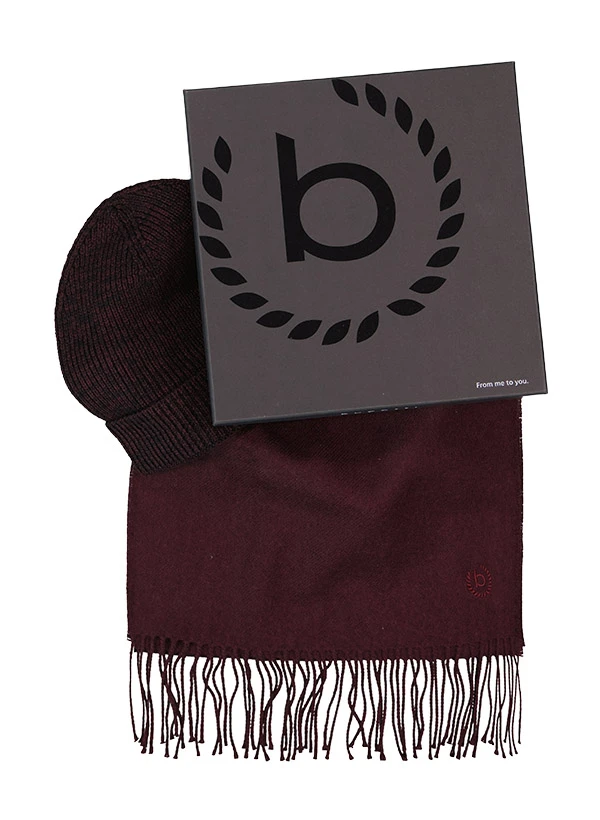 Bugatti Winter-Set Aubergine Melange – Schal & Mütze aus 100% Schurwolle 3 Bugatti Winter-Set Aubergine Melange – Schal & Mütze aus 100% Schurwolle – Bild 2