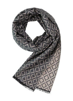 Bugatti, Schal, Schurwolle, Anthra-grau Gemustert