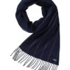 Bugatti Navy Gestreift – Exklusiver Schal aus 100% Schurwolle mit Fransen -Herrenausstatter Geschaft 446564 norm
