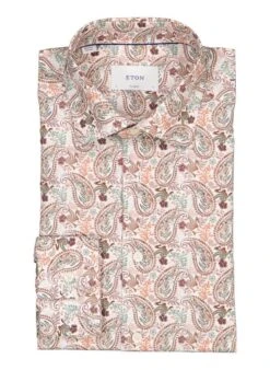 ETON, Hemd, Classic Fit, Baumwolle, Braun Gemustert