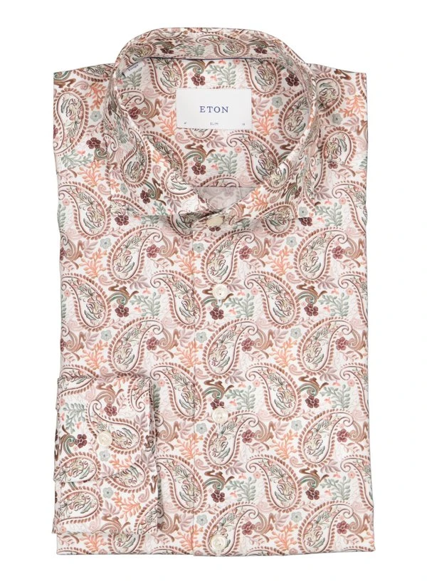 ETON, Hemd, Slim Fit, Baumwolle, Braun Gemustert 3 ETON, Hemd, Slim Fit, Baumwolle, Braun Gemustert