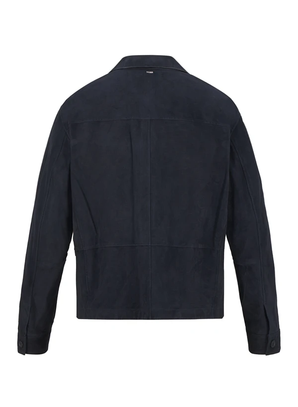 BOSS Black, Lederjacke Markuedo, Ziegenvelours Ungefüttert, Dunkelblau 4 BOSS Black, Lederjacke Markuedo, Ziegenvelours Ungefüttert, Dunkelblau – Bild 2