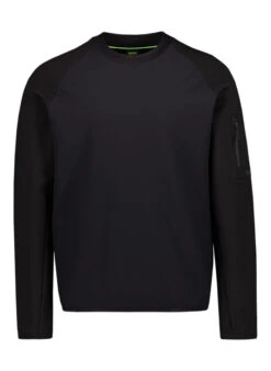 BOSS Green, Sweatshirt Urban Tech, Suba Windabweisend, Schwarz
