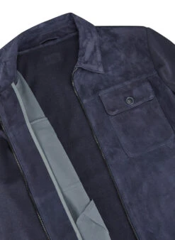 MILESTONE, Hybrid Jacke MSRyan, Ziegenvelours-Strick, Nachtblau -Herrenausstatter Geschaft 447321 norm3