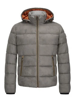 MILESTONE, Steppjacke MSCaleb, Mikrovelours Sorona®, Aschgrau