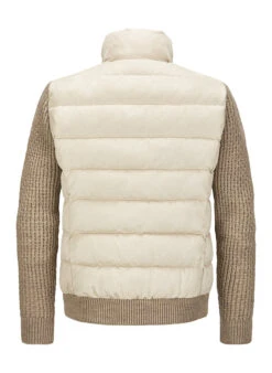 MILESTONE, Steppjacke MSDean, Mikrovelours Strick Sorona®, Sand -Herrenausstatter Geschaft 447339 norm3