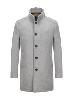 MILESTONE, Mantel MSDuran, Wolle, Hellgrau Meliert