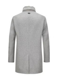 MILESTONE, Mantel MSDuran, Wolle, Hellgrau Meliert -Herrenausstatter Geschaft 447359 norm3