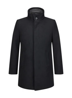 MILESTONE, Mantel MSLancaster, Wolle, Schwarz