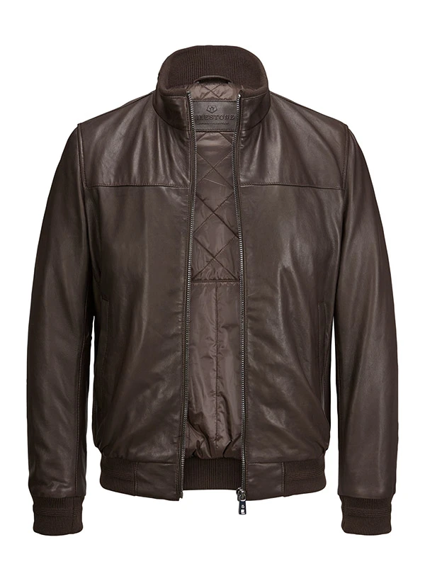 MILESTONE, Lederblouson MSRick, Lammnappa Wattiert, Dunkelbraun 4 MILESTONE, Lederblouson MSRick, Lammnappa Wattiert, Dunkelbraun – Bild 2