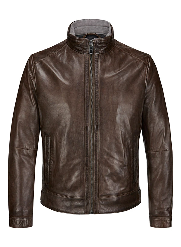 MILESTONE, Lederjacke MSBarney, Lammnappa Wattiert, Mittelbraun 3 MILESTONE, Lederjacke MSBarney, Lammnappa Wattiert, Mittelbraun