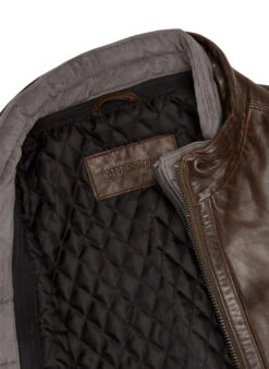 MILESTONE, Lederjacke MSBarney, Lammnappa Wattiert, Mittelbraun 9 MILESTONE, Lederjacke MSBarney, Lammnappa Wattiert, Mittelbraun -Herrenausstatter Geschaft 447368 norm4