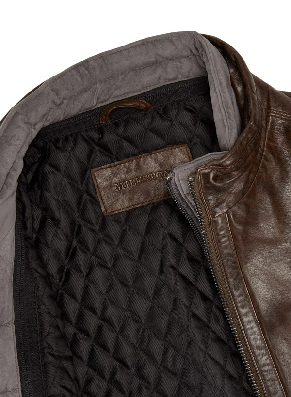 MILESTONE, Lederjacke MSBarney, Lammnappa Wattiert, Mittelbraun 6 MILESTONE, Lederjacke MSBarney, Lammnappa Wattiert, Mittelbraun – Bild 4