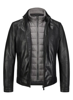 MILESTONE, Lederjacke MSBarney, Lammnappa Wattiert, Schwarz 7 MILESTONE, Lederjacke MSBarney, Lammnappa Wattiert, Schwarz -Herrenausstatter Geschaft 447369 norm2