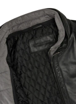 MILESTONE, Lederjacke MSBarney, Lammnappa Wattiert, Schwarz 9 MILESTONE, Lederjacke MSBarney, Lammnappa Wattiert, Schwarz -Herrenausstatter Geschaft 447369 norm4