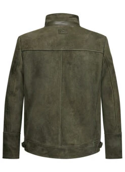 MILESTONE, Jacke MSCamino, Ziegenvelours Webfell, Dunkelgrün -Herrenausstatter Geschaft 447372 norm3