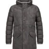 MILESTONE, Parka MSEmmerson, Ziegenvelours Webpelz, Dunkelgrau -Herrenausstatter Geschaft 447374 norm