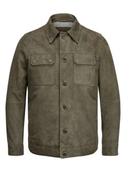 MILESTONE, Overshirt MSLaurel, Ziegenvelours Wattiert, Dunkelgrün