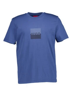 HUGO, T-Shirt Dusplit, Baumwoll-Stretch, Blau