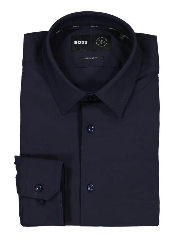 BOSS Black, Hemd Joe, Regular Fit, Performence-Stretch Atmungsaktiv, Dunkelblau 3 BOSS Black, Hemd Joe, Regular Fit, Performence-Stretch Atmungsaktiv, Dunkelblau