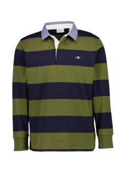 Gant, Pullover, Baumwolle, Moosgrün Gestreift