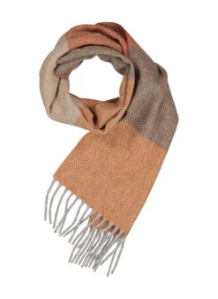 DANTE, Schal, Reines Kaschmir, Orange-greige