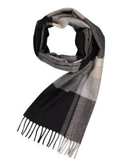 DANTE, Schal, Wolle-Kaschmir, Schwarz-grau