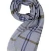 DANTE, Schal, Reines Kaschmir, Blaugrau Kariert -Herrenausstatter Geschaft 447615 norm