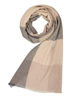 DANTE, Schal, Reines Kaschmir, Braun-beige Kariert