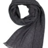 DANTE, Schal, Wolle, Grau-schwarz Gestreift