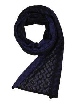 DANTE, Schal, Woll-Mix, Blau-schwarz Gemustert
