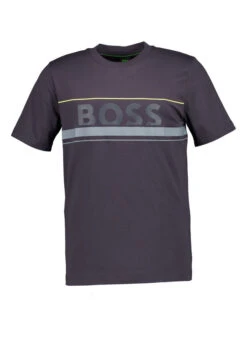 BOSS Green, T-Shirt Tee Iconic Zone, Baumwolle, Dunkelgrau