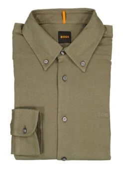 BOSS Orange, Hemd Myjersey, Slim Fit, Jersey, Oliv