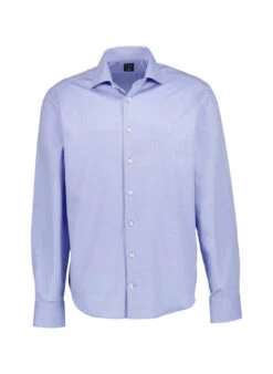 Van Laack, Hemd Vl-Rivara-LTF, Tailor Fit, Baumwolle, Extra Langer Arm, Blau Gemustert