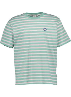 Pepe Jeans, T-Shirt Tark, Baumwolle, Grün-rosa Gestreift