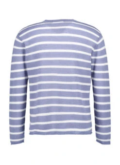 JUVIA, Pullover Livian, Wolle-Alpaka, Blau Gestreift 7 JUVIA, Pullover Livian, Wolle-Alpaka, Blau Gestreift -Herrenausstatter Geschaft 448026 norm2