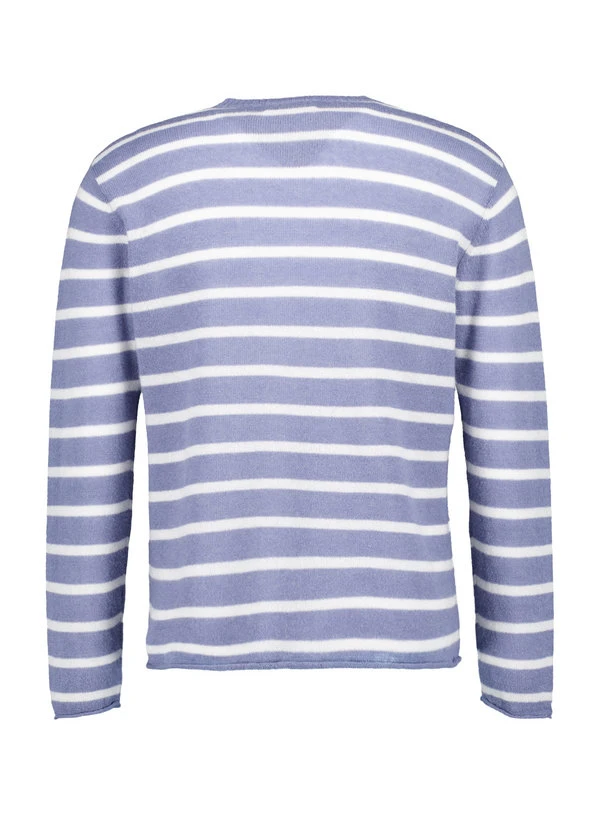 JUVIA, Pullover Livian, Wolle-Alpaka, Blau Gestreift 5 JUVIA, Pullover Livian, Wolle-Alpaka, Blau Gestreift – Bild 3