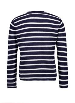 JUVIA, Pullover Livian, Wolle-Alpaka, Navy Gestreift 6 JUVIA, Pullover Livian, Wolle-Alpaka, Navy Gestreift -Herrenausstatter Geschaft 448027 norm2