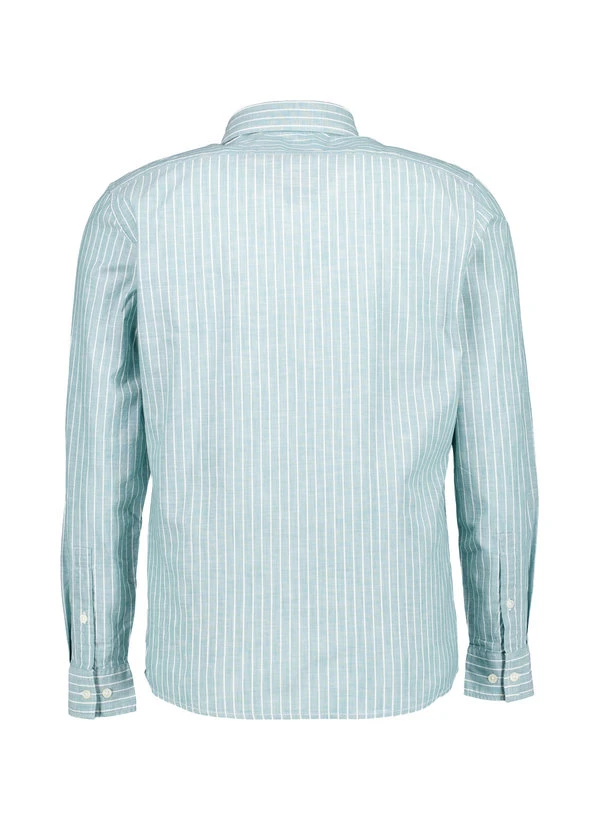 Marc O'Polo, Hemd, Shaped Fit, Bio Baumwolle, Grün-weiß Gestreift 5 Marc O'Polo, Hemd, Shaped Fit, Bio Baumwolle, Grün-weiß Gestreift – Bild 3