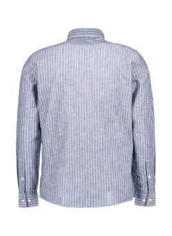 Marc O'Polo, Hemd, Shaped Fit, Bio Baumwolle, Dunkelblau-weiß Gestreift -Herrenausstatter Geschaft 448063 norm2