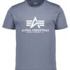 ALPHA INDUSTRIES, T-Shirt, Baumwolle, Jeansblau -Herrenausstatter Geschaft 448117 norm