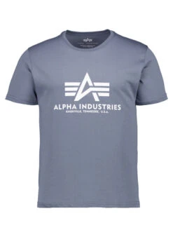ALPHA INDUSTRIES, T-Shirt, Baumwolle, Jeansblau