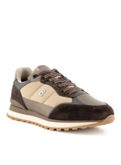 BOGNER, Sneaker Newport, Veloursleder-Textil, Braun-taupe