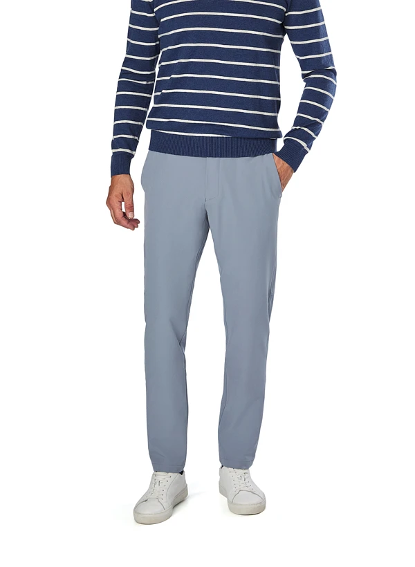 BOSS Green, Hose Commuter, Slim Fit, Jersey Wasserabweisend, Blaugrau 3 BOSS Green, Hose Commuter, Slim Fit, Jersey Wasserabweisend, Blaugrau