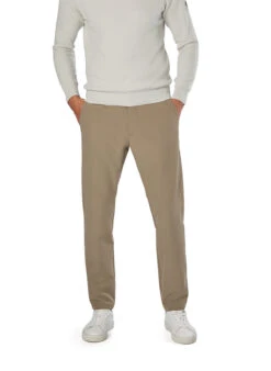 BOSS Green, Hose Commuter, Slim Fit, Jersey Wasserabweisend, Braungrün