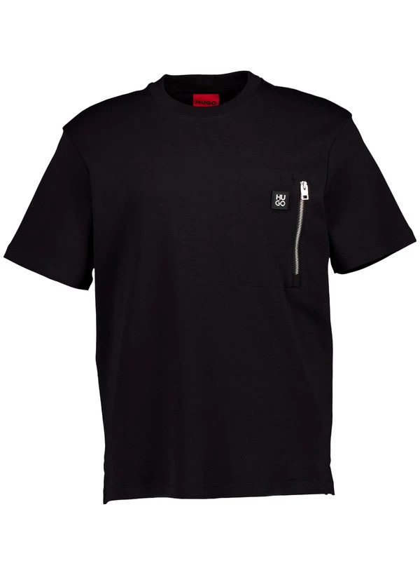 HUGO, T-Shirt Dargentee, Baumwolle, Schwarz 3 HUGO, T-Shirt Dargentee, Baumwolle, Schwarz