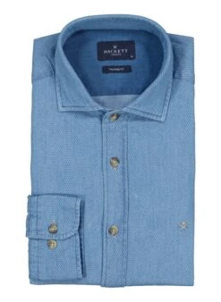 HACKETT, Hemd, Tailored Fit, Baumwolle, Blau