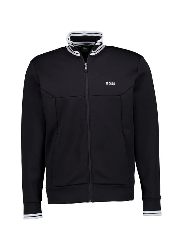 BOSS Green, Sweatjacke Zone, Baumwolle, Schwarz 3 BOSS Green, Sweatjacke Zone, Baumwolle, Schwarz