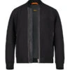 BOSS Orange, Lederjacke Johice, Lammvelours, Schwarz -Herrenausstatter Geschaft 448426 norm