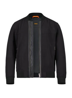 BOSS Orange, Lederjacke Johice, Lammvelours, Schwarz